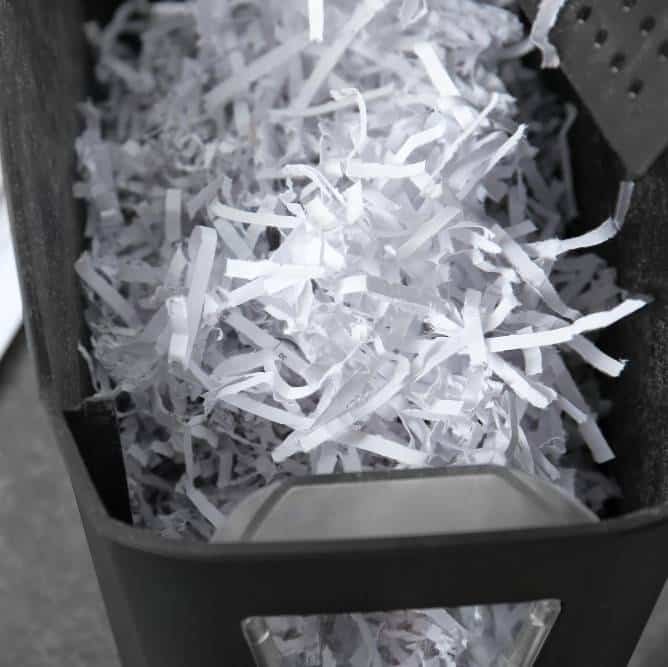 a basket of paper shreds