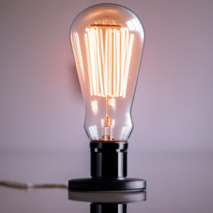 Checking the bulb of a floor lamp