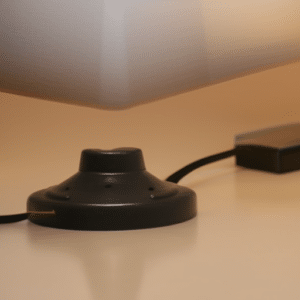 Close up look at a floor lamp switch