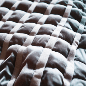 Close up look at weighted blanket fabric