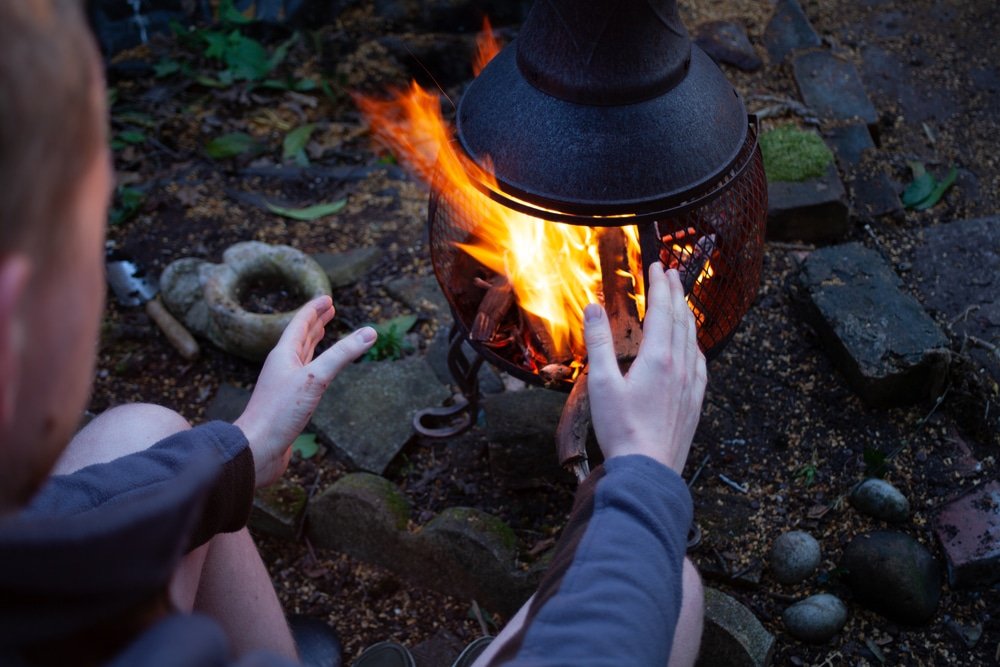 can i use a chiminea when it's windy