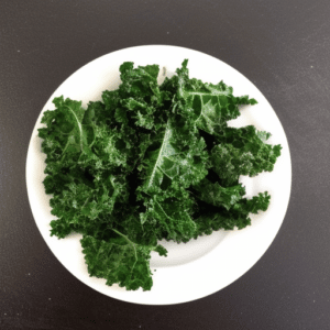 seasoning the kale on the plate
