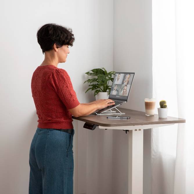 working from home in ergonomic workstation