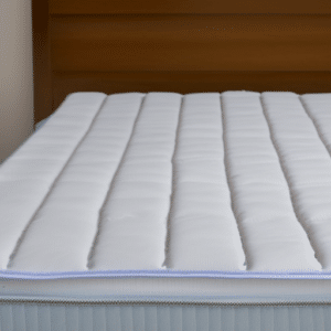 A close up look at a mattress topper