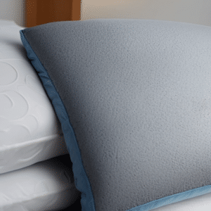 A close up look at a memory foam pillow