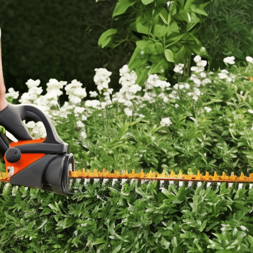 A man trimming bushes
