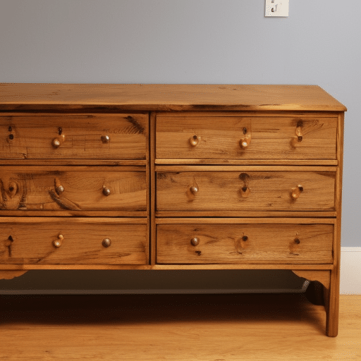 A piece of wooden furniture with wood preserver applied