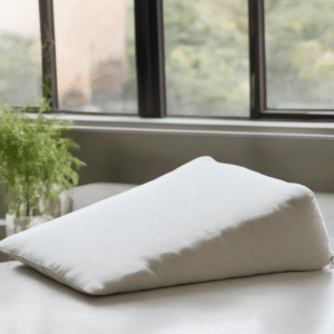 A wedge pillow on bed