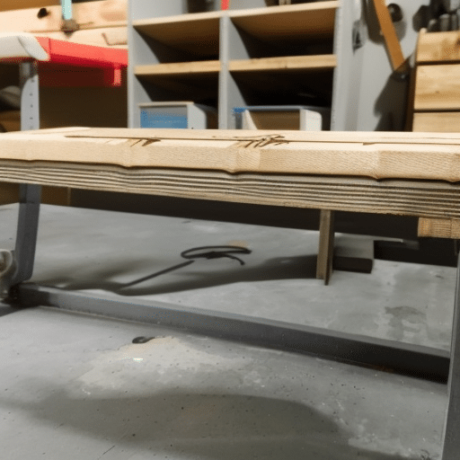 Assembling a bench inside a workshop