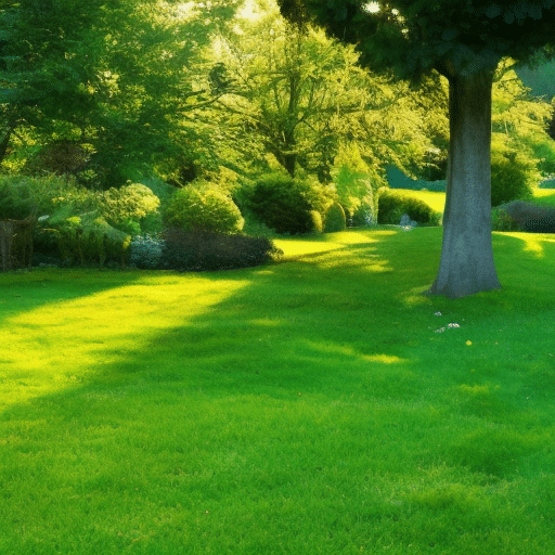 Beautiful lawn in broad daylight