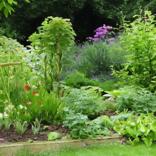 Checking plants in the garden after using weed killer