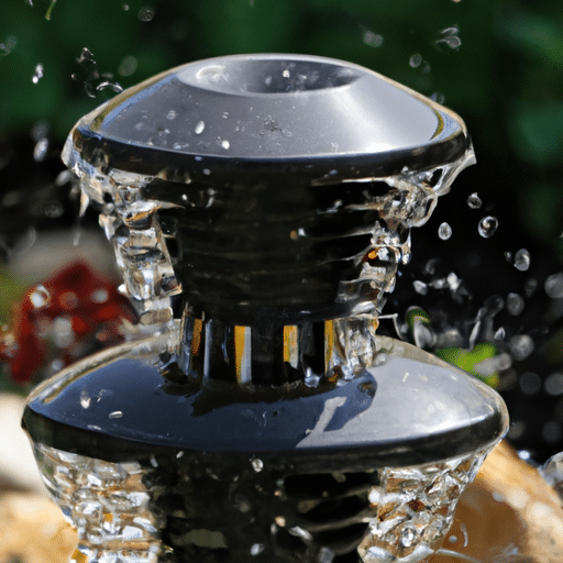 Close up look at a solar water feature