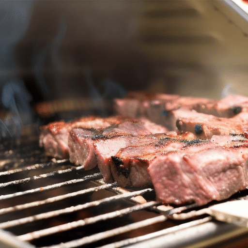 Cooking meat in a charcoal bbq