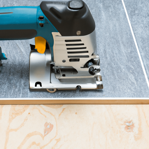 Cutting a kitchen worktop using a jigsaw