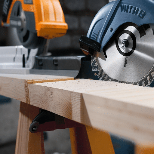 Cutting wood using a mitre saw