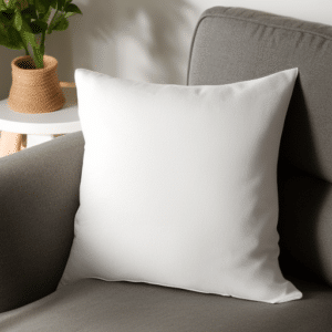 Down pillow on a sofa