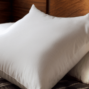 Down pillow on bed