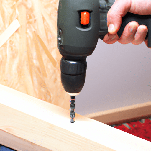 Drilling wood using a cordless drill