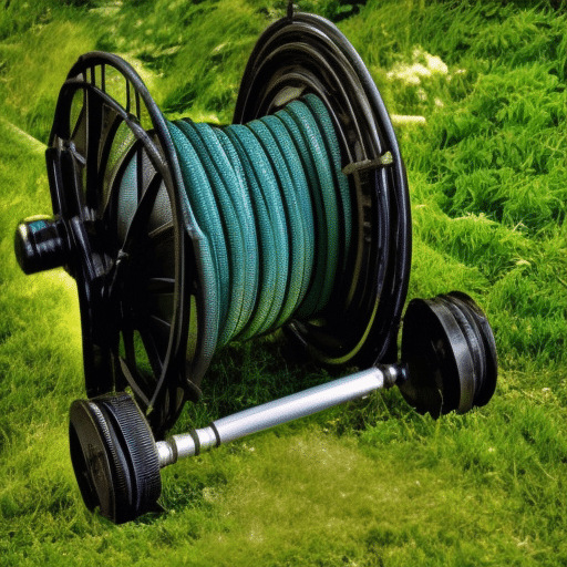 Garden hose reel with wheels