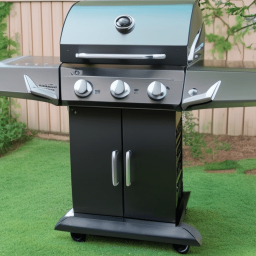 Gas BBQ in the backyard