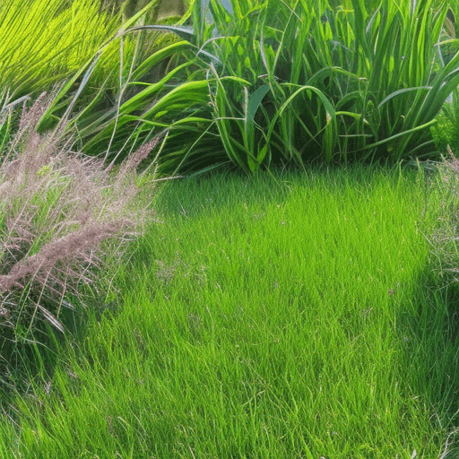 Grasses and weeds in the garden