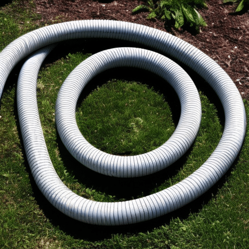 Hose lying in the garden floor