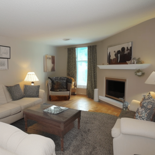 Living room with provision for electric fire