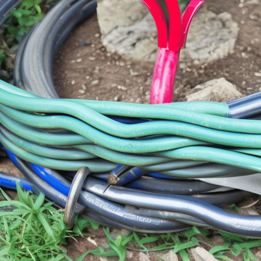 Old garden hose used for garden edging
