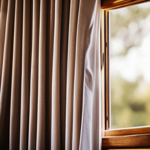 Preparing curtains for steam cleaning