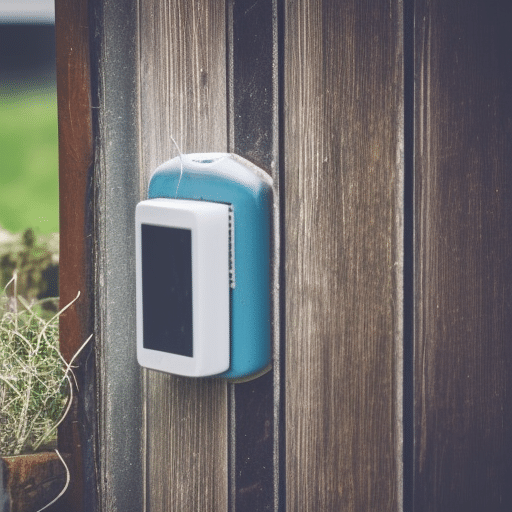 Router installed in garden shed wall