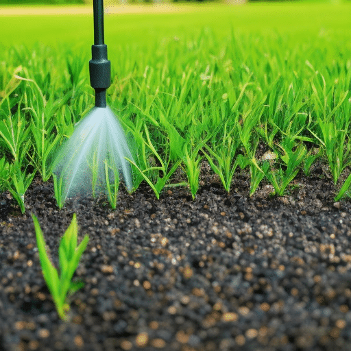 Spraying weed killer in the garden