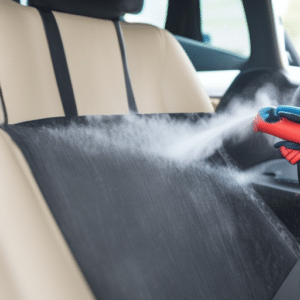 Steam cleaning the car seats