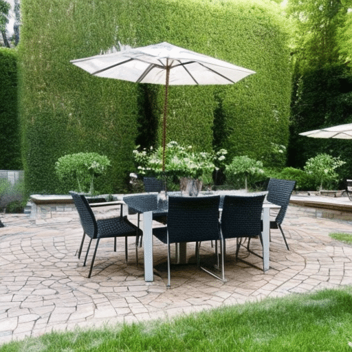 Table and chairs in the patio