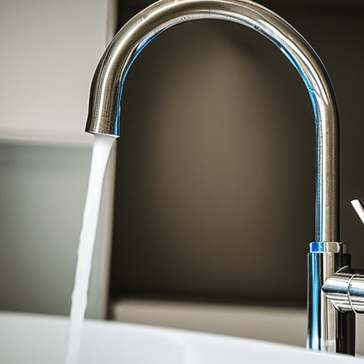 Water flowing from the kitchen tap