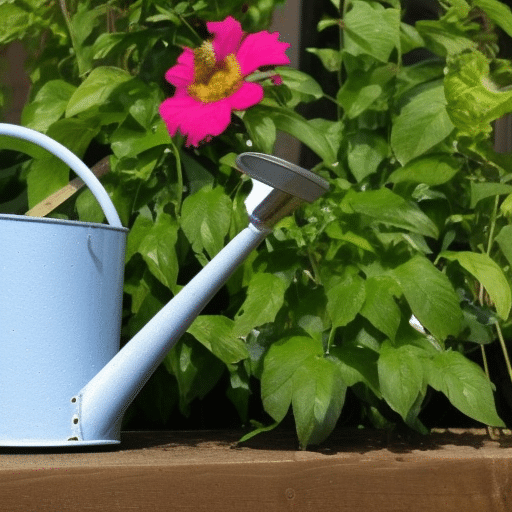 Watering can in the garden