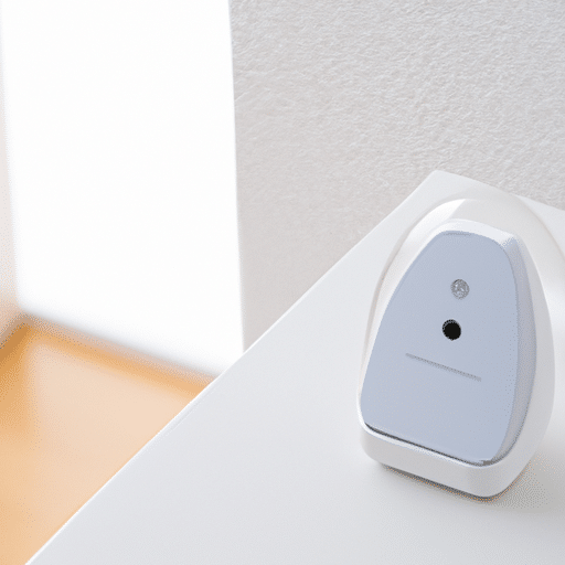 Wireless alarm system placed on a table