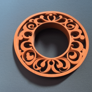 a 3D object made of teak