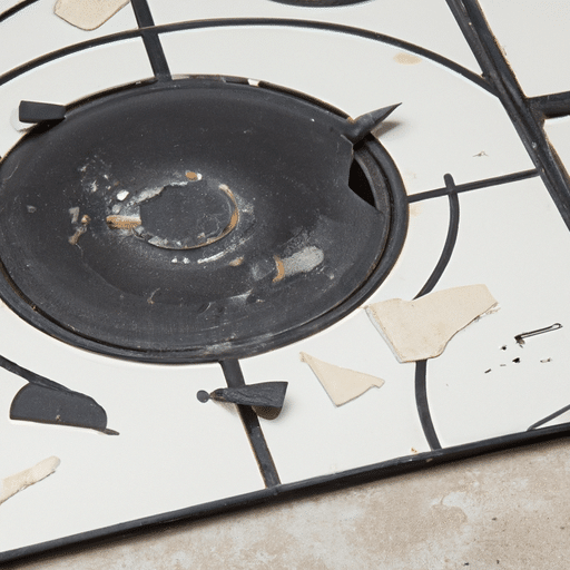 a damaged kitchen appliance