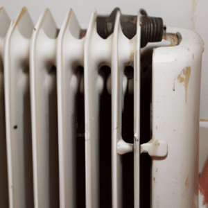 a dirty bathroom heater