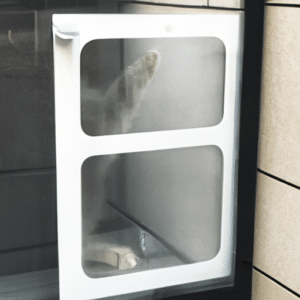 a door with a cat flap