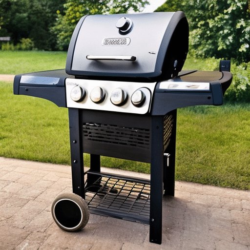 a gas grill in the garden