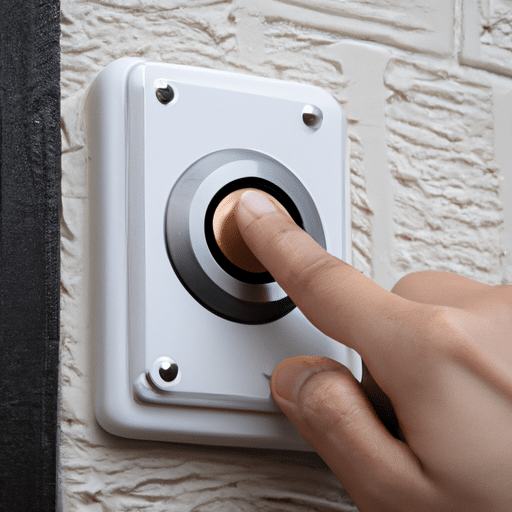 a hand pressing a button