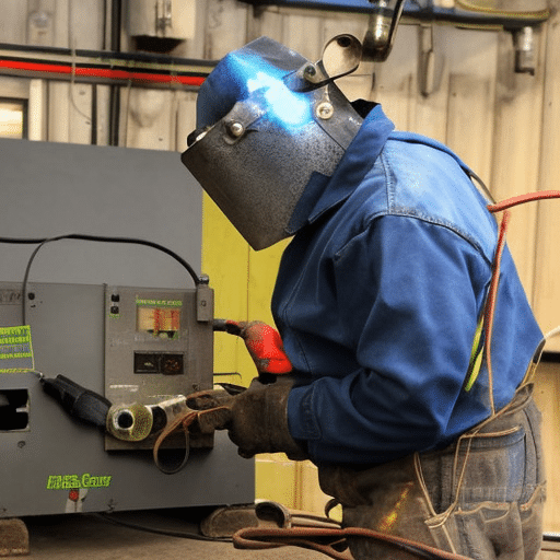 a man adjusting the machine