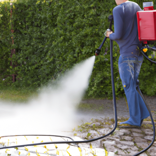 a man cleaning the ground