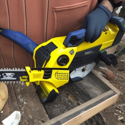 a person holding a yellow equipment