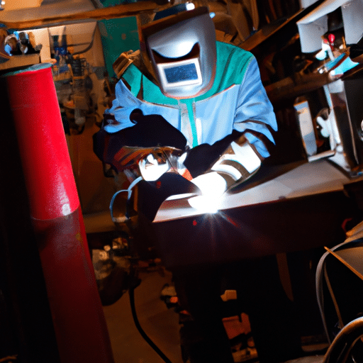 a person wearing a safety gear while working
