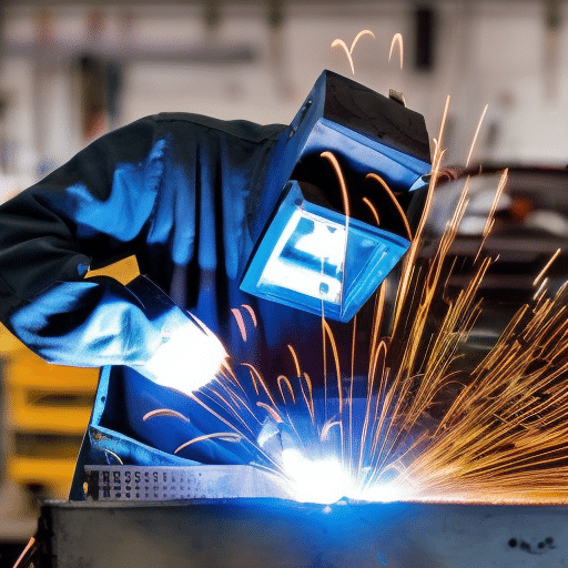 a person wearing blue protective gear