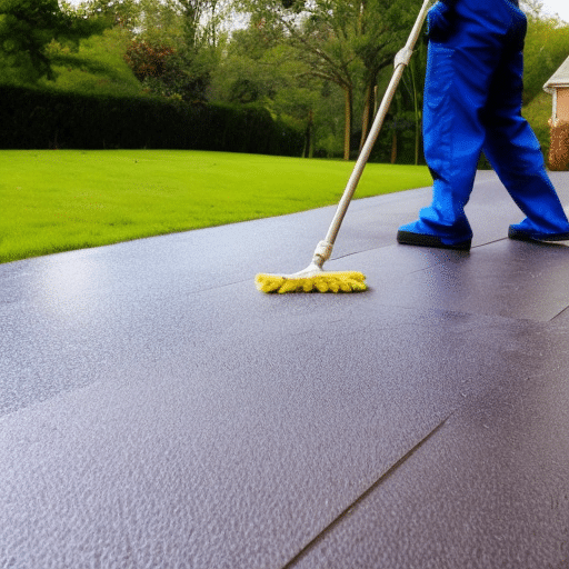 a professional cleaner on the pathway