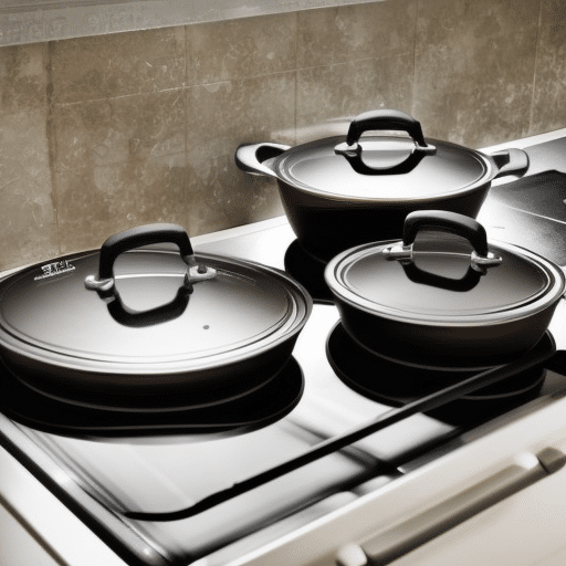 a set of black kitchenware