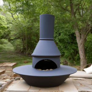 a small chiminea on the firebricks